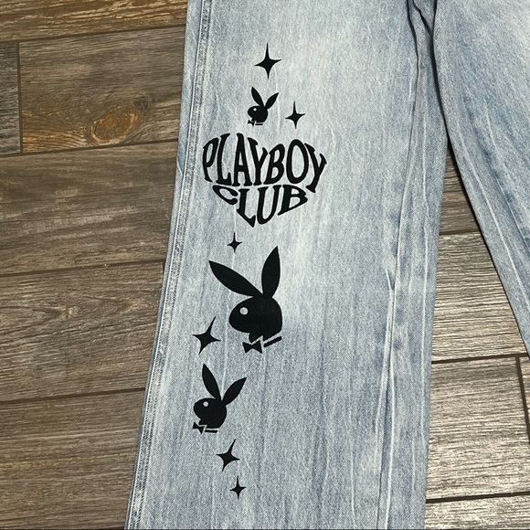 NWT Playboy X PacSun Jeans Eco Distressed High Waisted Baggy 22 23 24 25 27 - Picture 13 of 15